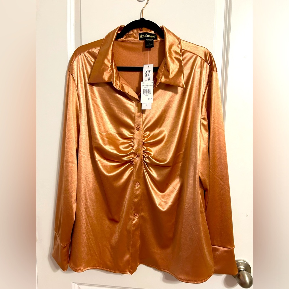 Satin button down blouse